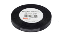 Wstążka satynowa 12mmx32m czarna Brewis